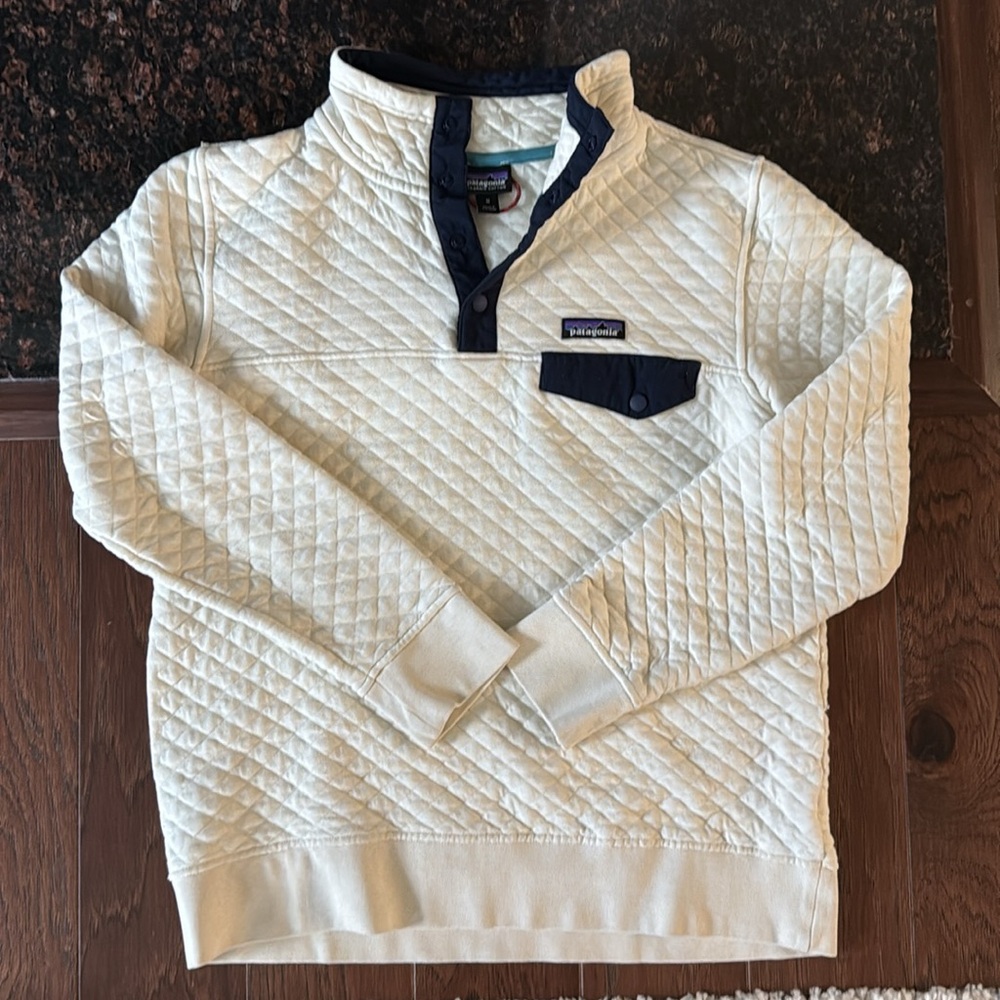 Patagonia Organic Cotton Quilted Pullover Jacket Blouse Men Size M Vintage